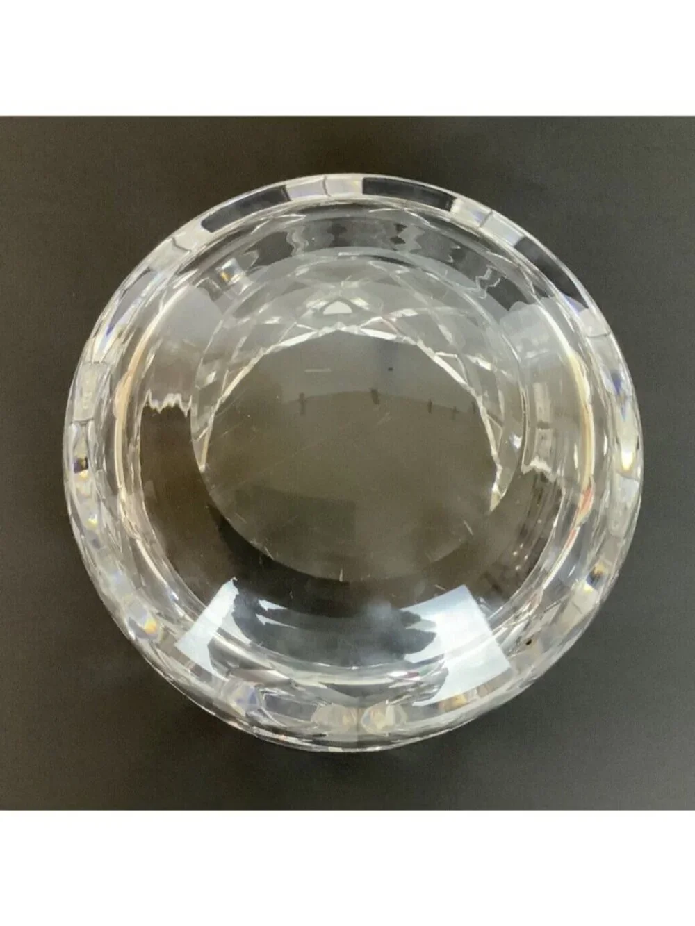 Orrefors Sofiero Medium Crystal Serving Bowl By Gunnar Cyrén